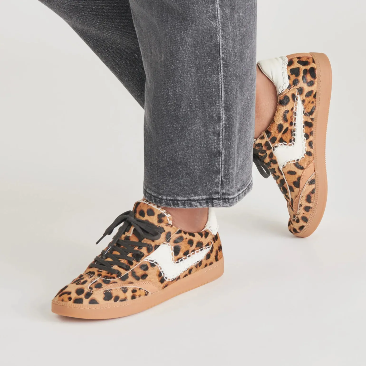 Notice Stitch Sneakers DK Leopard Calf Hair
