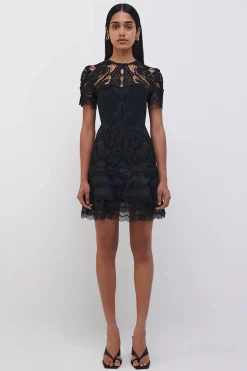 Paislee Lace Cocktail Dress Black