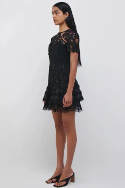 Paislee Lace Cocktail Dress Black