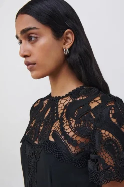 Paislee Lace Cocktail Dress Black