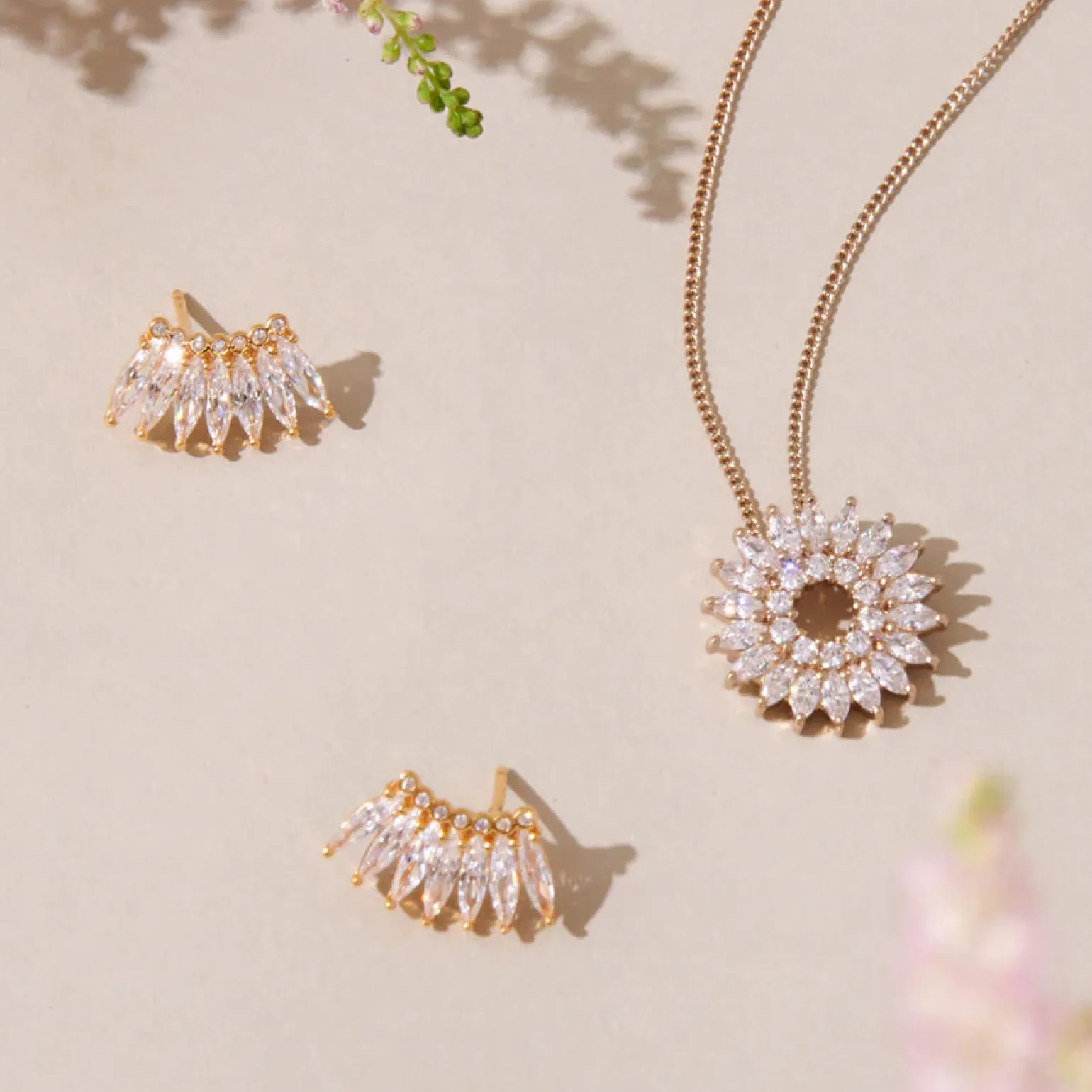 Petite Crystal Madeline Studs Gold/Clear