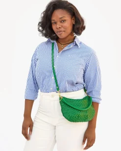 Petit Moyen Messanger Grass Woven Checker