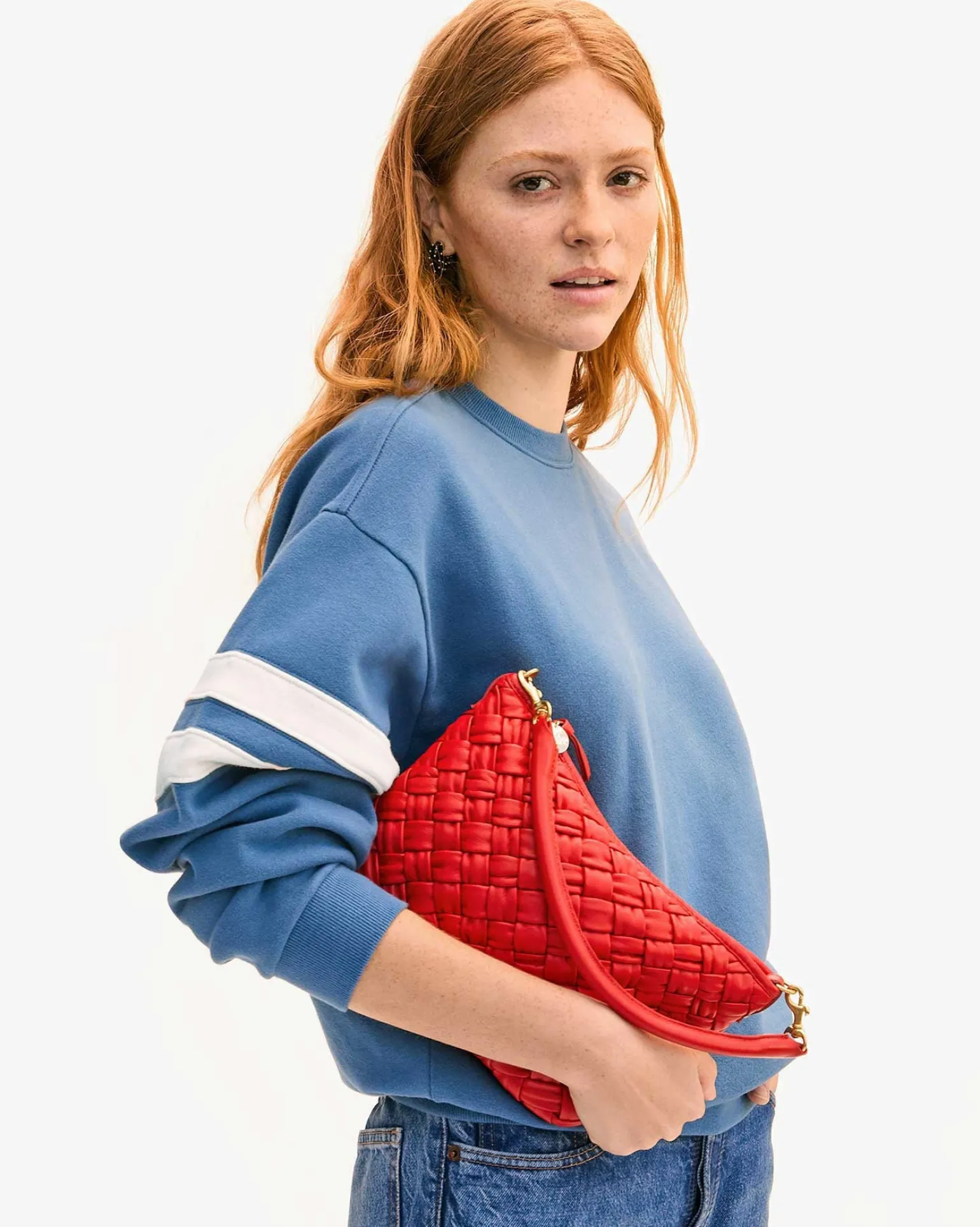 Petit Moyen Messenger Puffy Woven Rosa