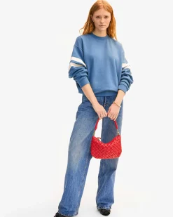 Petit Moyen Messenger Puffy Woven Rosa