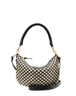 Petit Moyen Messenger Woven Checker Black/Cream