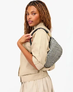 Petit Moyen Messenger Woven Checker Black/Cream