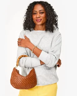 Petit Moyen Messenger Woven Zig Zag Hazelnut