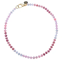 Pink Ombre Carved Stone Beaded Necklace