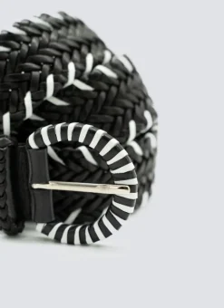 16 Ply Handwoven Belt Black/White