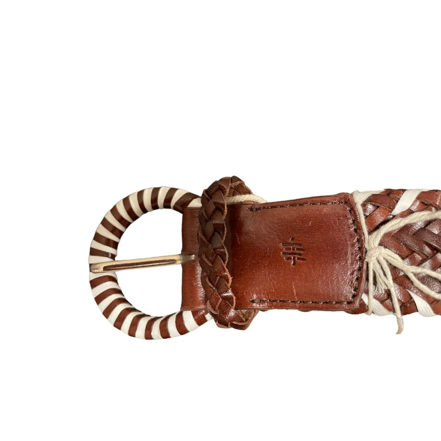 16 Ply Handwoven Belt Bruciato/White