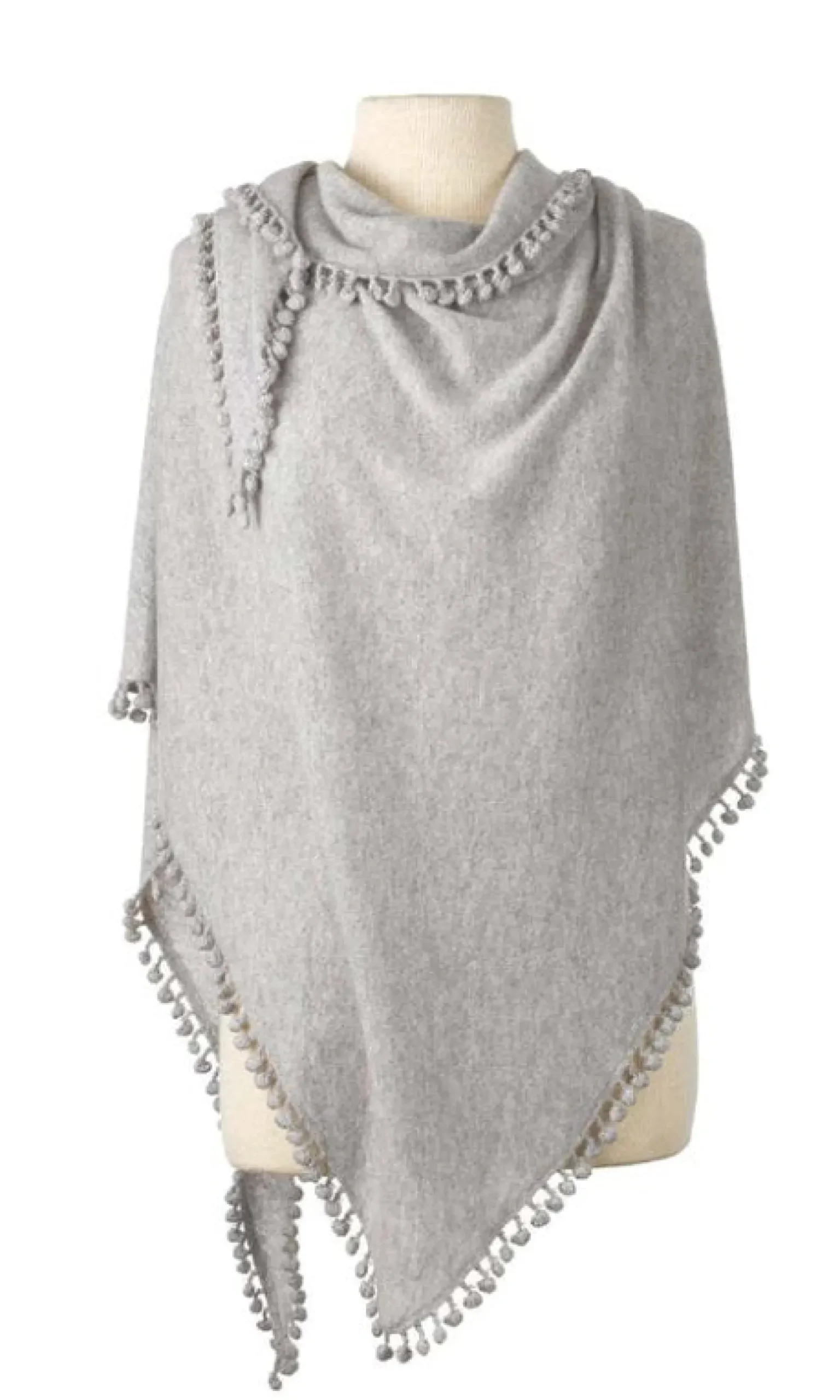 Pom Pom Triangle Wrap Birch