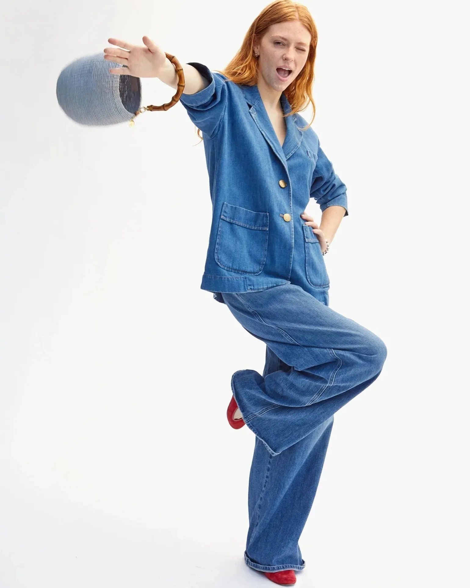 Pot de Miel w/ Bamboo Handle Powder Blue