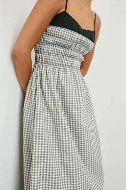 Primrose Dress Ivory Jet Gingam