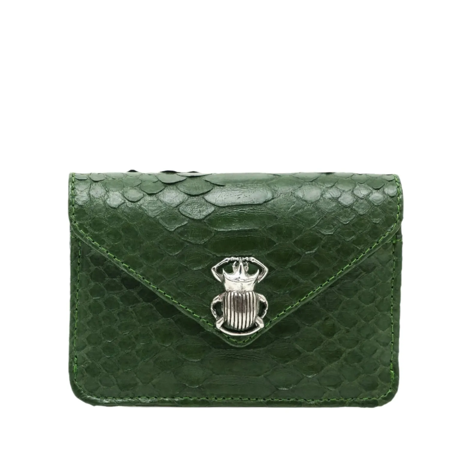 Python Card Holder Alex Bronze Green