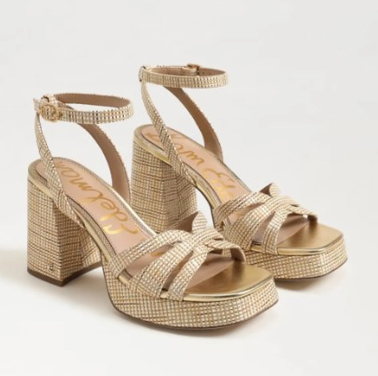Reese Platform Heel Sandal Sand Dune Raffia