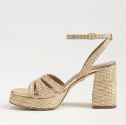 Reese Platform Heel Sandal Sand Dune Raffia