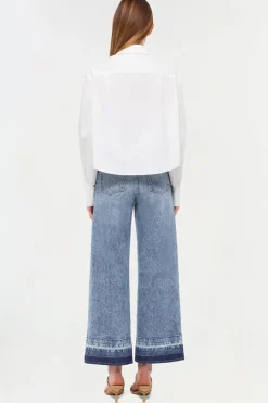 Renata Cropped Button Down Shirt White