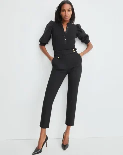 Renzo Pant Black With Gold Buttons