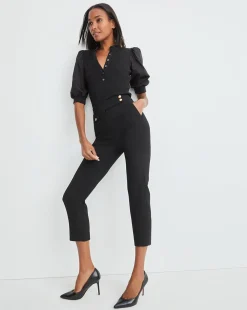 Renzo Pant Black With Gold Buttons