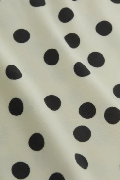 Ressi Short Sleeve Crew Ecru/Black Polka Dot