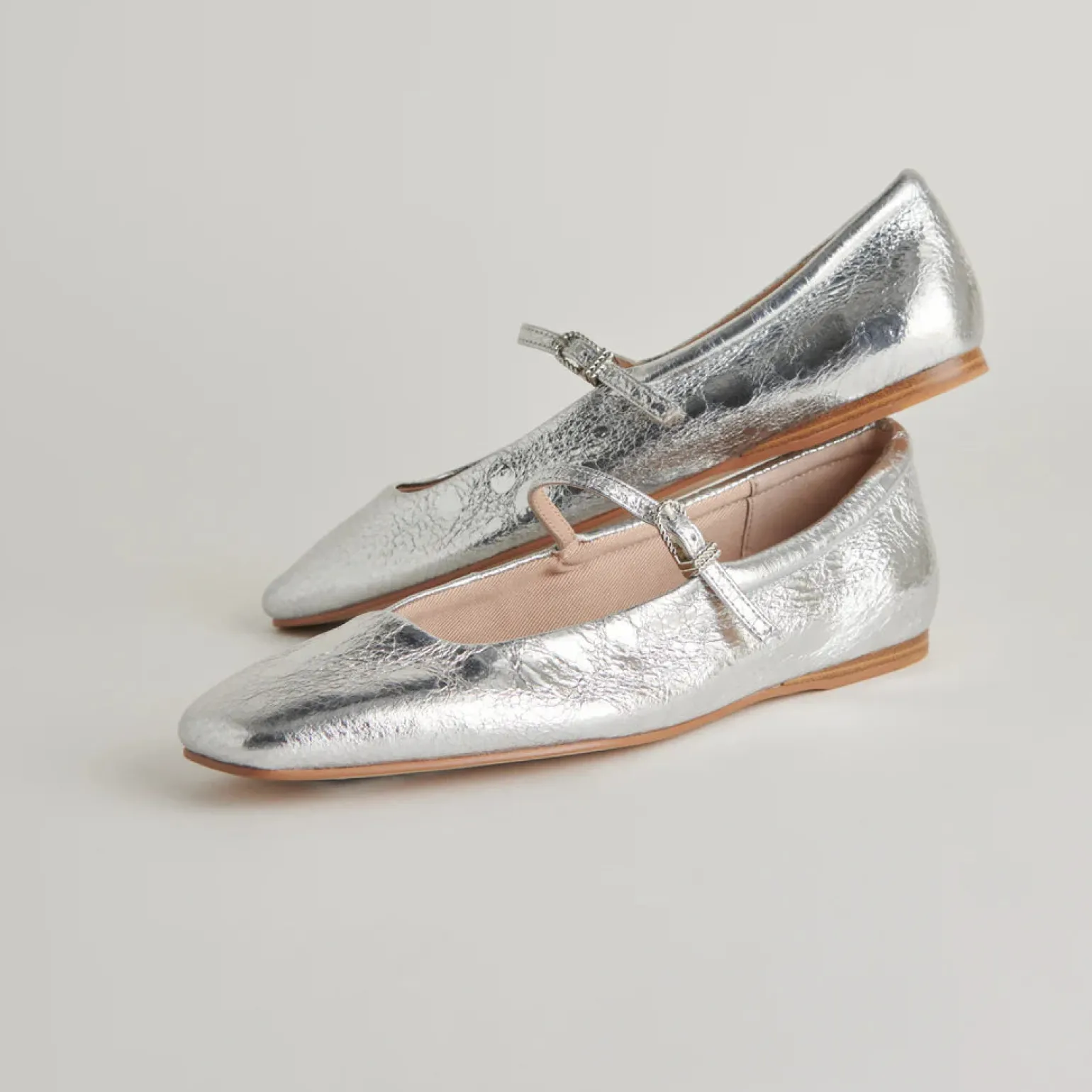 Reyes Ballet Flats Silver