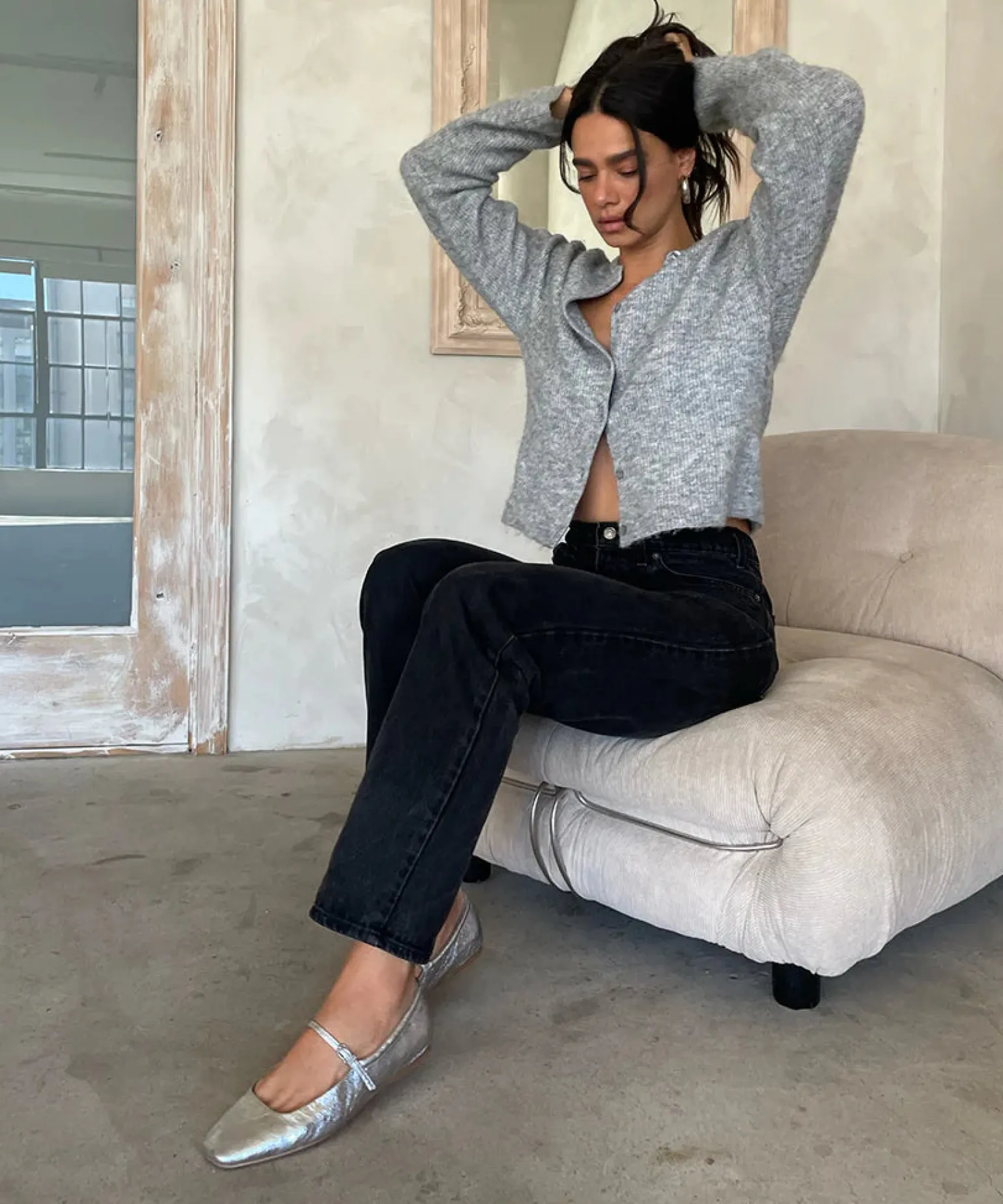 Reyes Ballet Flats Silver