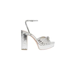 Rivka Leather Knot Platform Sandal Silver