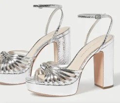 Rivka Leather Knot Platform Sandal Silver