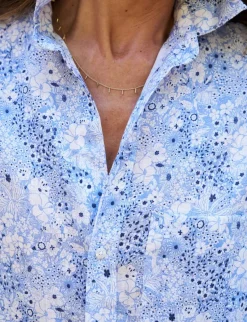 Rory Maxi Shirtdress Blue Floral