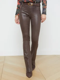 Ruth High Rise Straight Raw Hem Espresso Coated