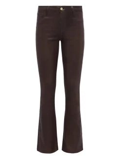 Ruth High Rise Straight Raw Hem Espresso Coated