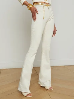 Ruth High Rise Straight Raw Hem Macadamia