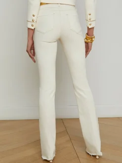 Ruth High Rise Straight Raw Hem Macadamia