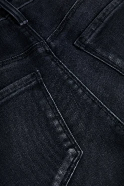 Ruth High Rise Straight Raw Obsidian