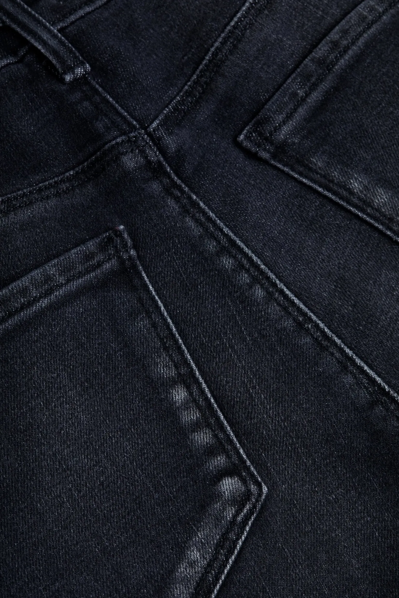 Ruth High Rise Straight Raw Obsidian