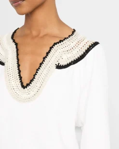 Sava Crewneck Ivory Crochet