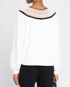 Sava Crewneck Ivory Crochet