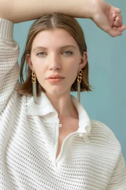 Scalloped Collar Sweater White