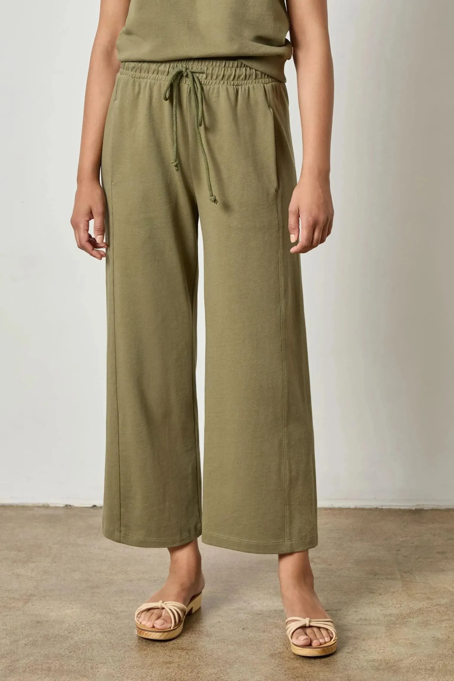 Seamed Wide Leg Pant Kelp