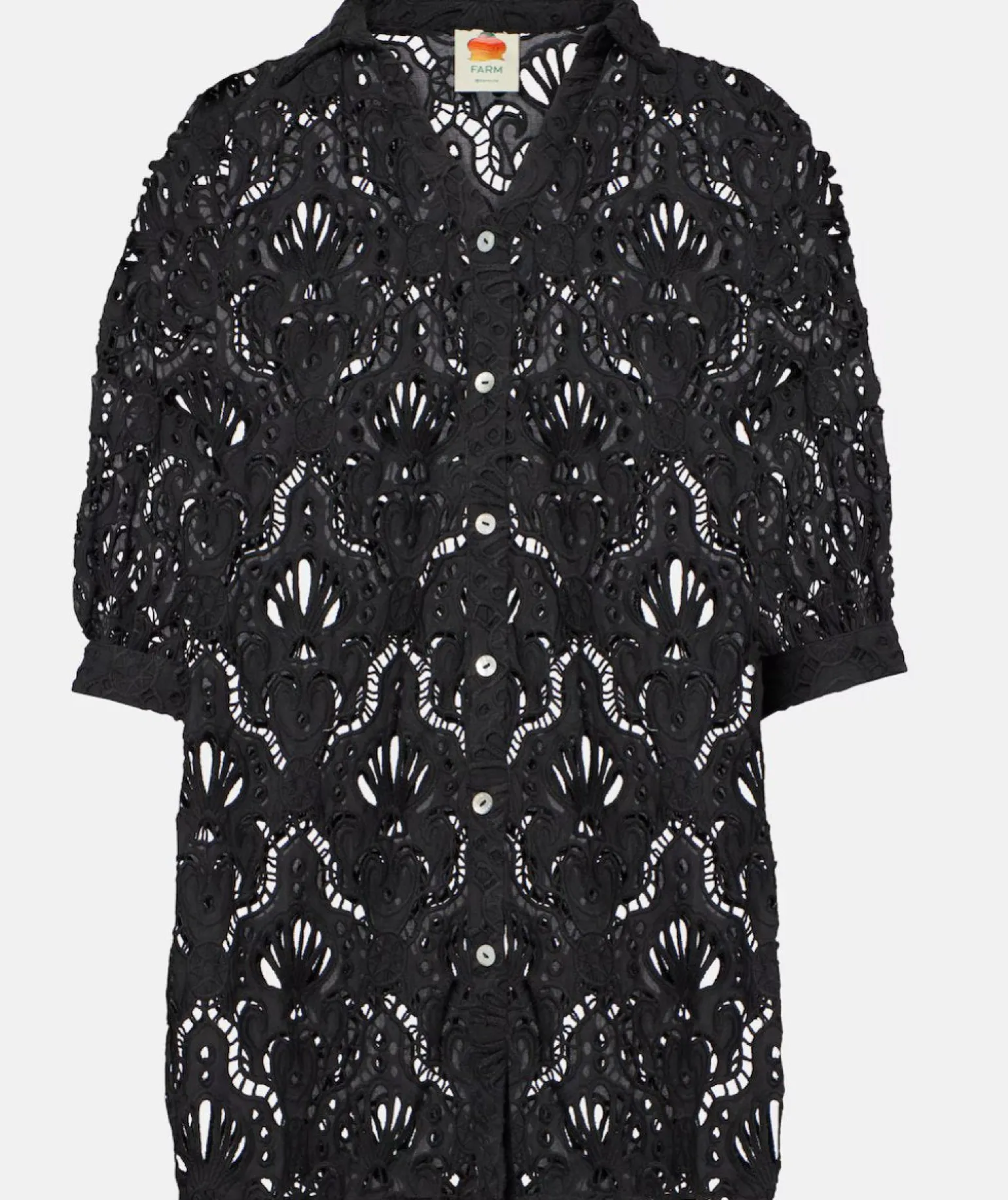 Seashell Eyelet Shirt Black