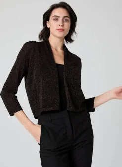 Shimmer Collared Easy Crop Black Magic