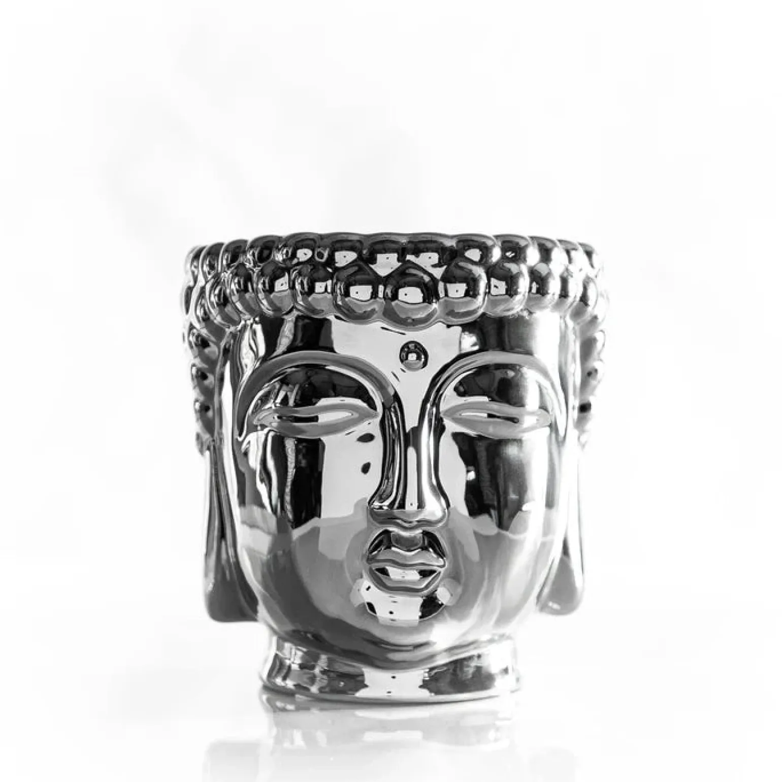 Silver Buddha Candle