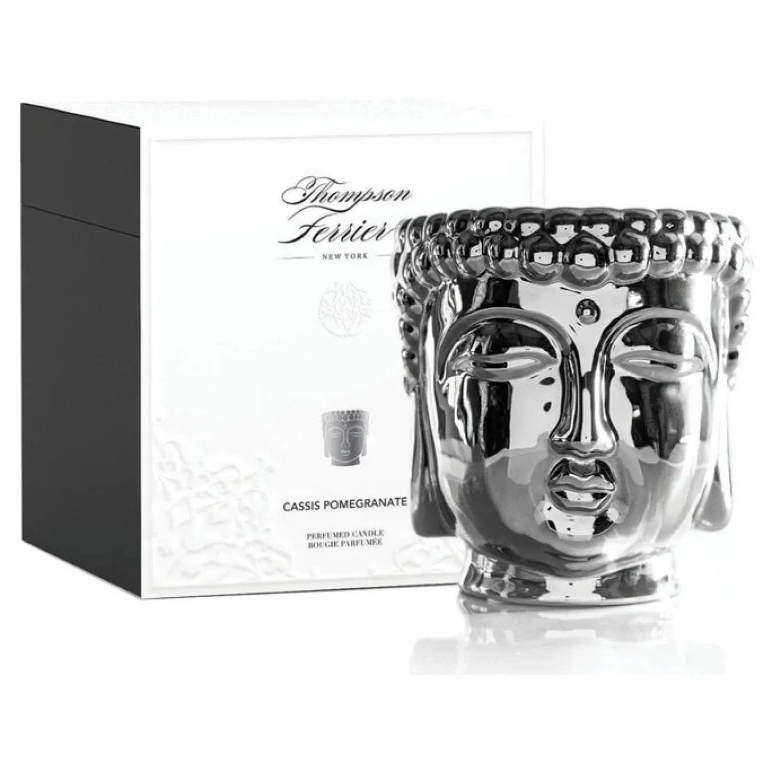 Silver Buddha Candle