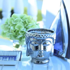 Silver Buddha Candle