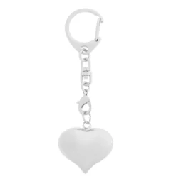 Silver Puffy Heart Handbag Charm