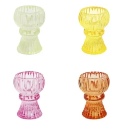 Small Glass Candle Holder Set of 4