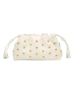 Small Studded Stash Bag White/Gold