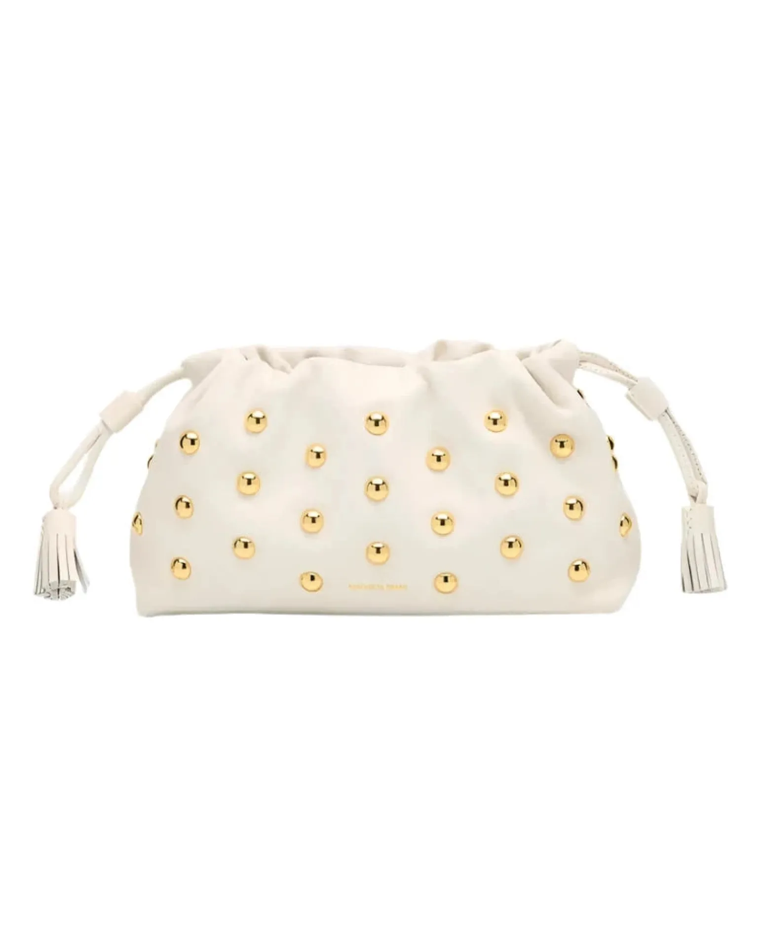 Small Studded Stash Bag White/Gold