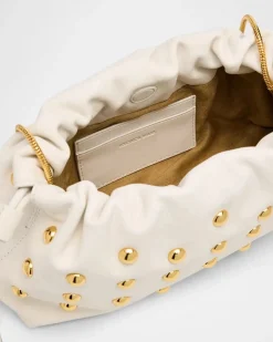 Small Studded Stash Bag White/Gold
