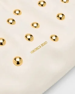Small Studded Stash Bag White/Gold